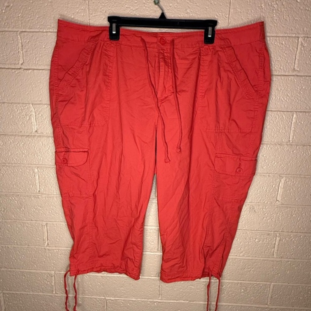 St. John's Bay orange Cargo Shorts Lightweight Cotton Blend